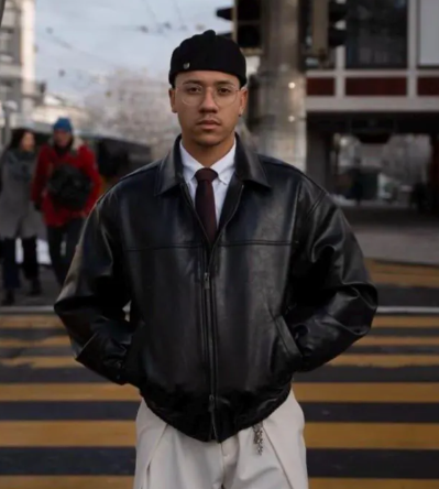 Handmade Sheep Leather Bomber Jacket