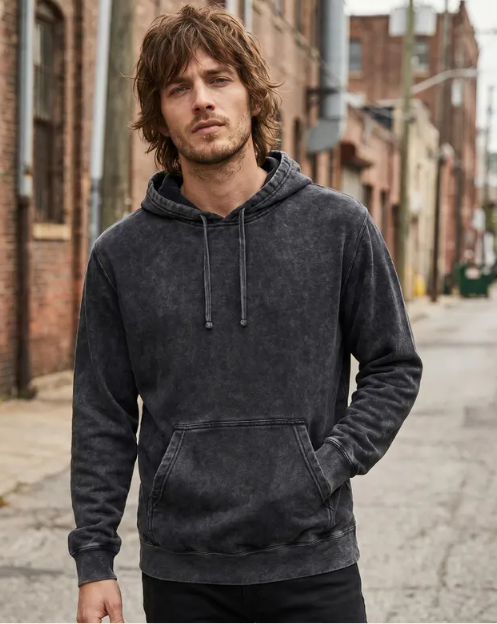 Black Mineral Wash Hoodie