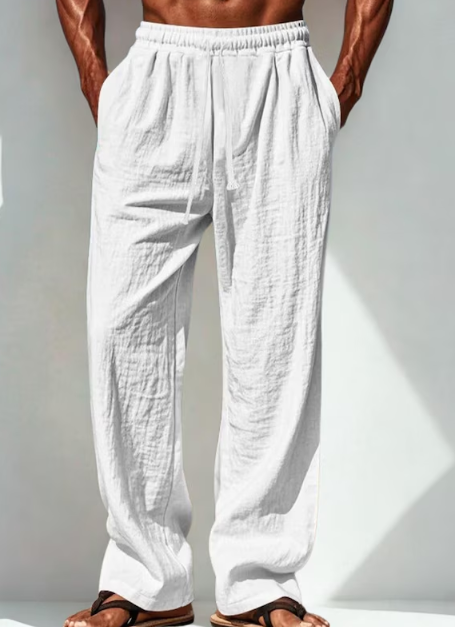 Men's Cotton Lounge Pants: Lightweight Casual Trousers - Resort Wear
